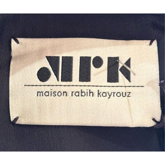 Maison Rabih Kayrouz Black Sequin Collar Shirt in Black NWT Size 42/ US 10 - Picture 3 of 6